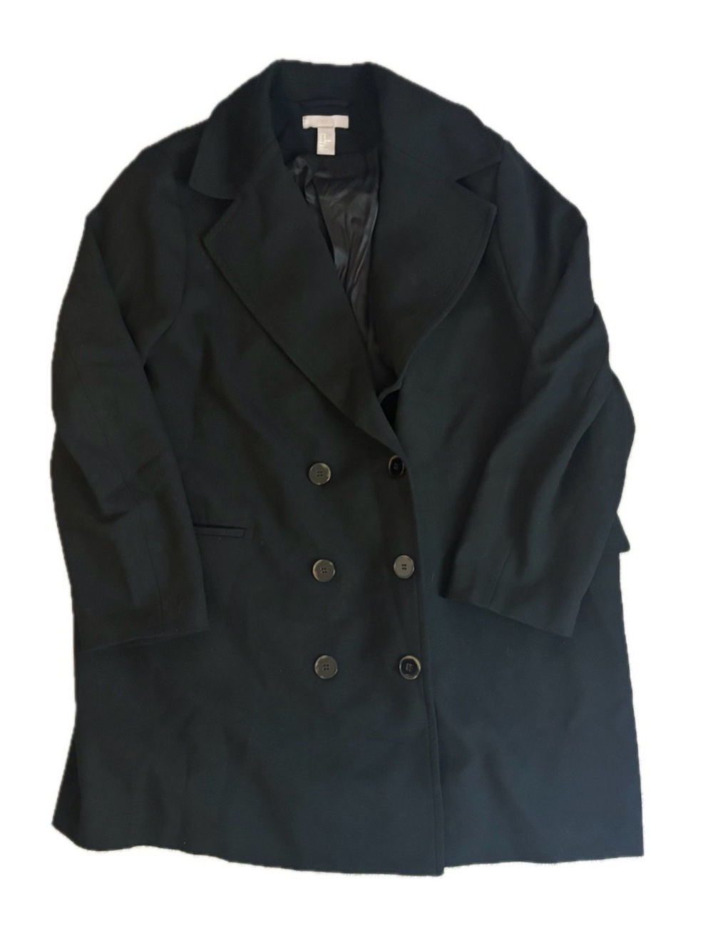 H&M Plus Size: 24 Classic Black Double-Breasted Women's Trench Coat